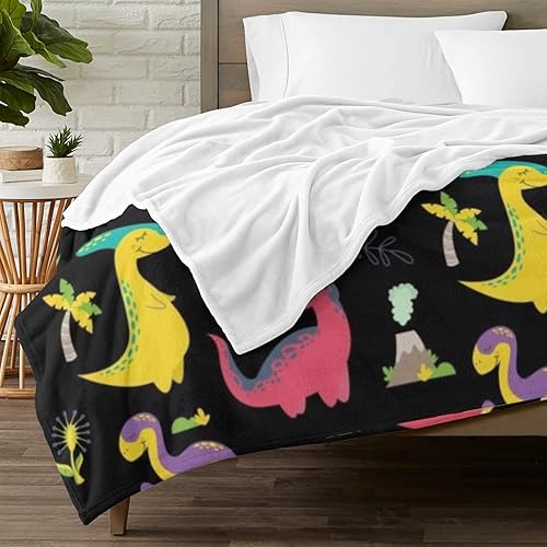 Miniatura 3 de Manta personalizada de vellón de dinosaurio para niños, niñas, bebés, lindas mantas de dinosaurio para cama, manta personalizada con nombre para