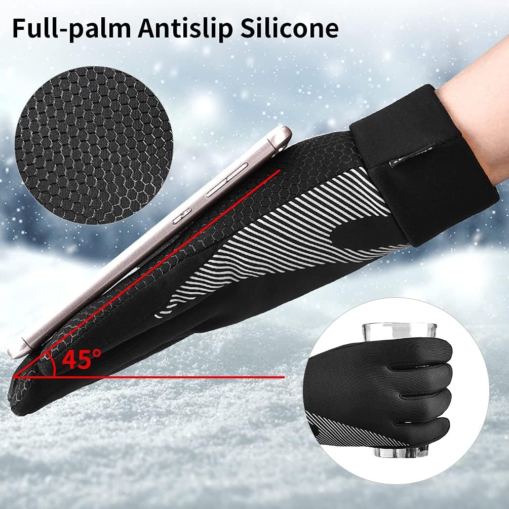 Winter Warm Sports Driving Gloves - Cold Weather Ski Thermal Running Cycling Bike Black Touch Screen Mittens for Men Women : Sports & Outdoors