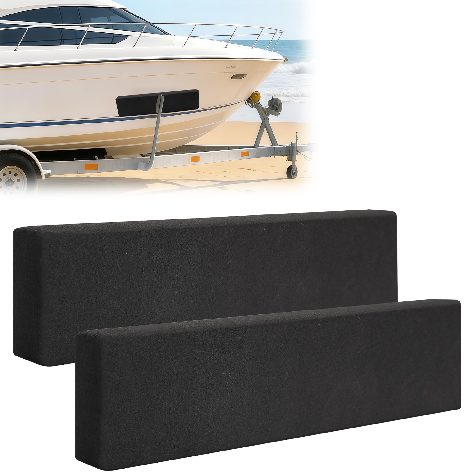 Desunqin 2PCS Carpeted Boat Trailer Bunks, Boat Trailer Bunks, Felt Fabric & Marine Grade Lumber Boat Trailer Guides, Boat Trailer Side Bunks, Protect