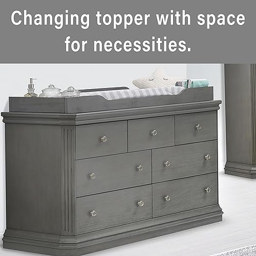 Miniatura 3 de Sorelle Cambiador de muebles para tocador, vestidor y solución de cambio de pañales para tocador de bebé, muebles de guardería, gris piedra