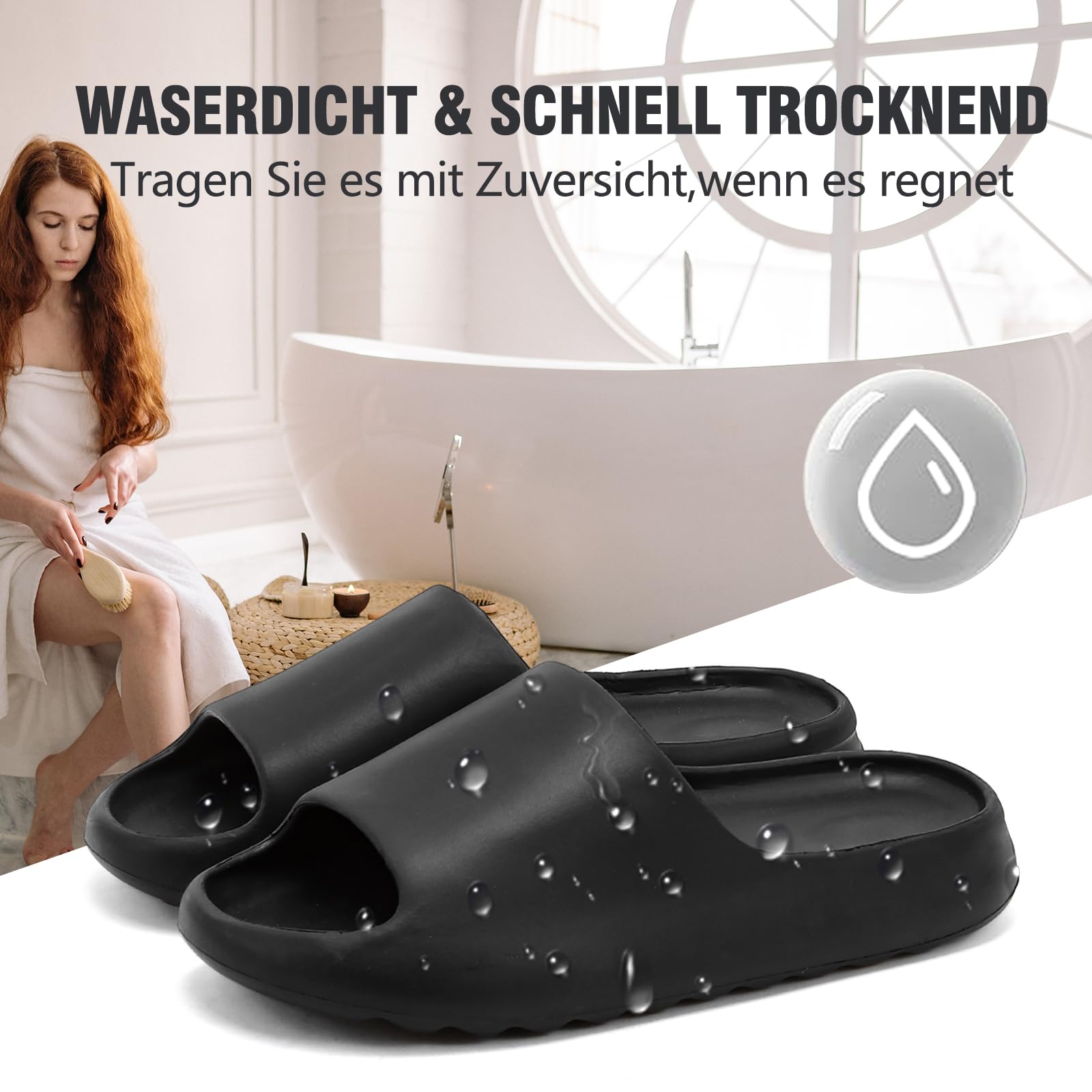 Rumkok Slides Donna Uomo, Estive Mare In Gomma Antiscivolo Slippers, Suola Spessa Piscina Scarpe Ciabatte