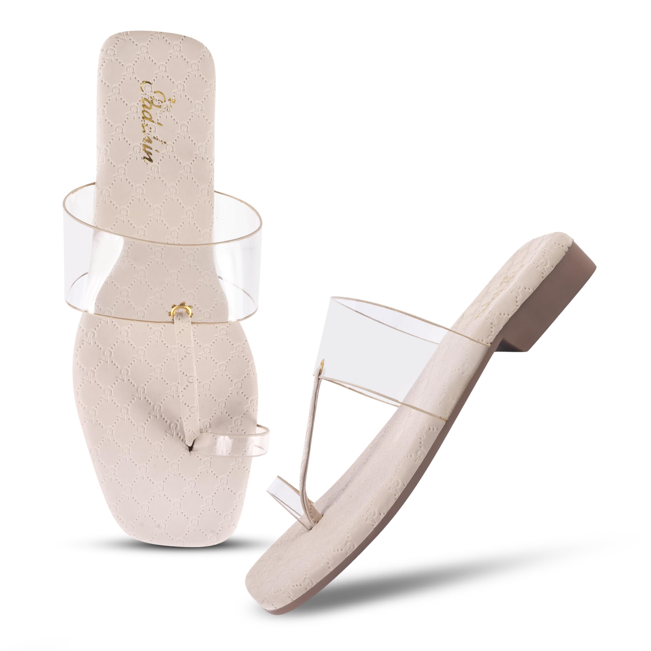 Women's Transparent Square Toe Flats | Soft Stylish Slip-On Sandals | One Toe Casual Summer Slippers | Comfortable Everyday Use Womens Flat Sandals-image-16