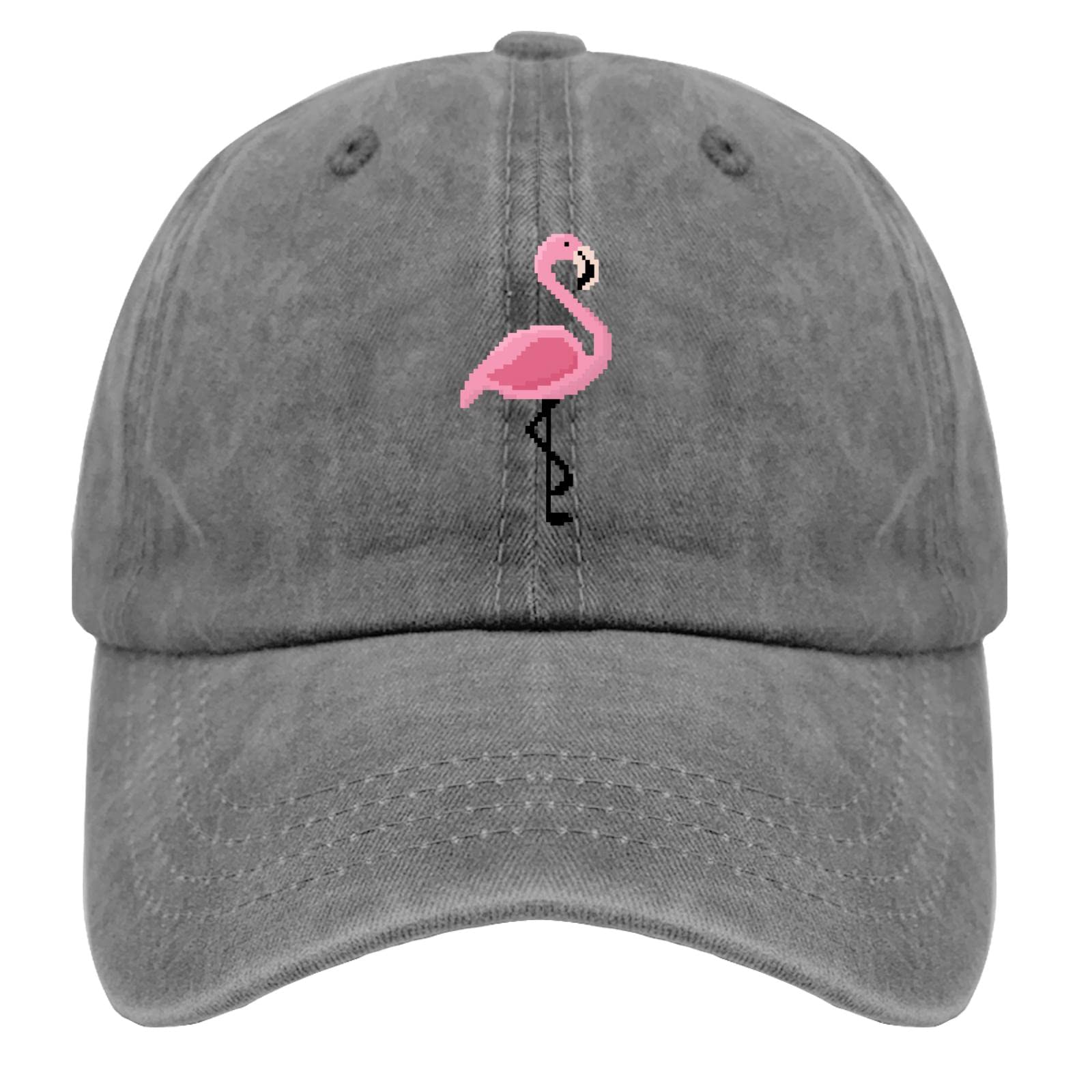 Tkpa Mol Unisex Pigment Gray Baseball Caps Pxl Flamingo Trucker Cap For Men Cool Washed Denim Adjustable