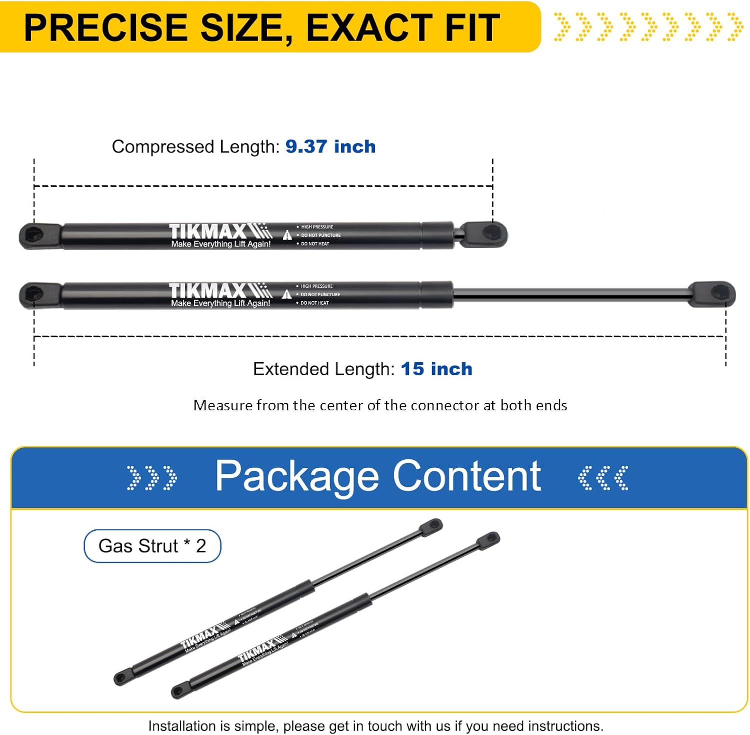 Rear Hatch Liftgate Gas Struts for Nissan Leaf 2013-2017, Without Bracket, Replaces PM3747 SG325031 5B873823 5B875257 904513NF0A Tailgate Shocks Lift Supports Gas Springs, 2 Pcs