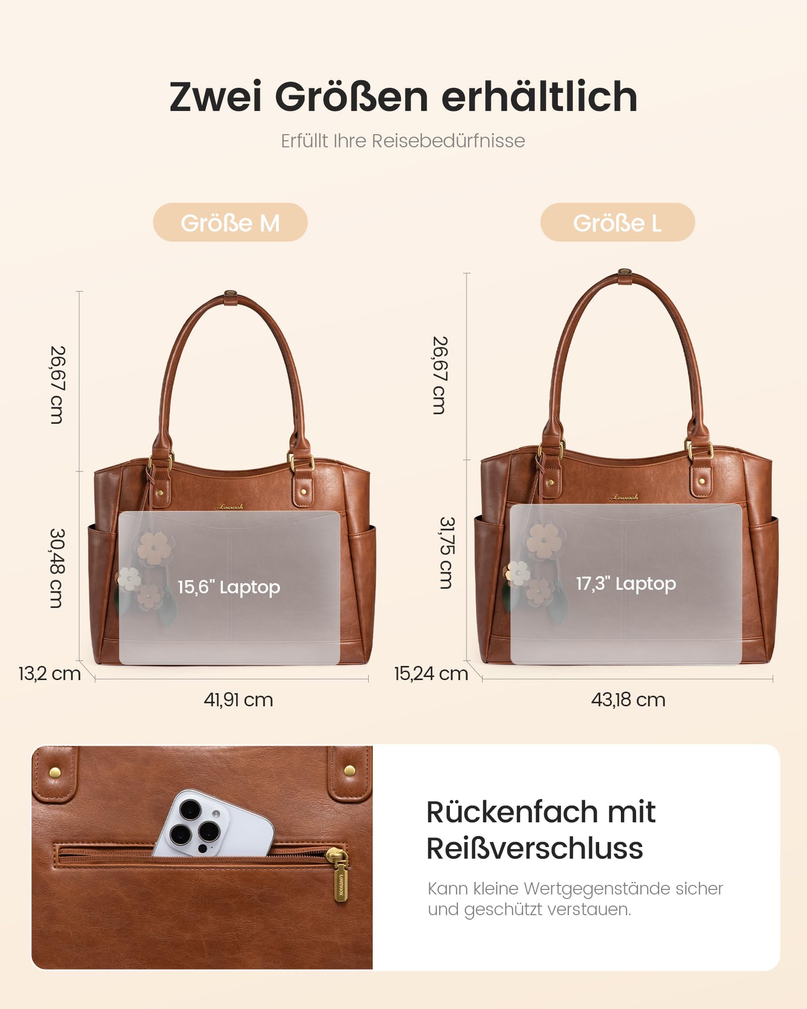 LOVEVOOK Laptoptasche Damen 15,6 Zoll, Arbeitstasche Shopper Tasche Handtasche Groß, Elegant Lehrertasche Tote Bag PU Leder Schultasche Laptop Taschen mit Blumen Anhänger für Business Uni Schule
