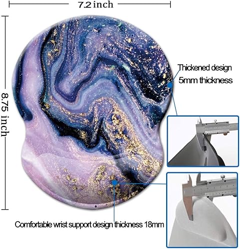 Miniatura 15 de Alfombrilla para mouse con soporte de muñeca, alfombrilla antideslizante para mouse para oficina, computadora, laptop y Mac, duradera, cómoda y 05