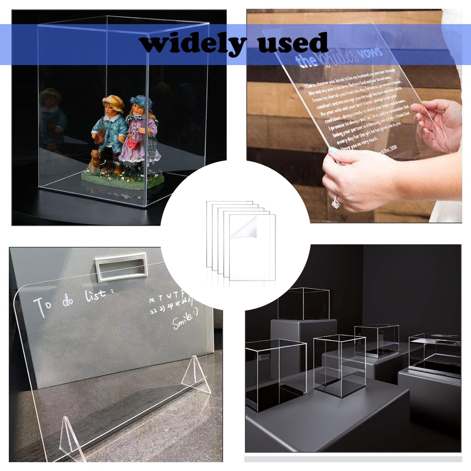 Produktbild von 5er Set Acrylglas Platten A4 – 29,7x21 Cm, 1,5 Mm Dick, Transparent, Kratzfest Mit Schutzfolie, Vielseitig Für Display, Rahmen, Basteln & Schule