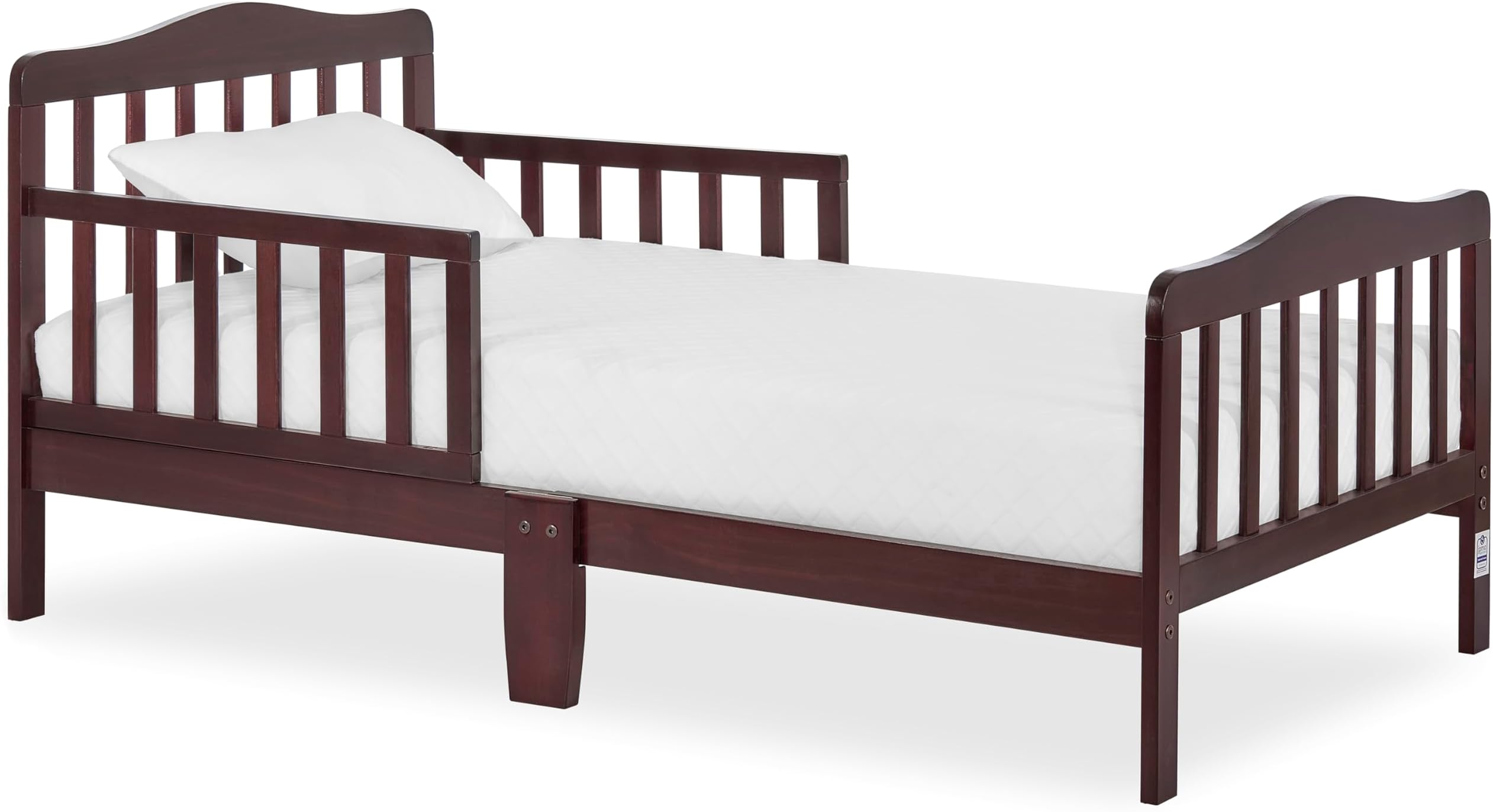 Dream On Me Classic Design Toddler Bed In Black, Greenguard Gold And JPMA Certified, Low To Floor Design, Two Side Safety rails, Non-Toxic Finishes, Wooden Nursery Furniture