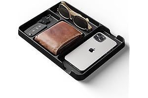 Uncluttered Mens Room Decor Nightstand Pocket Valet Tray