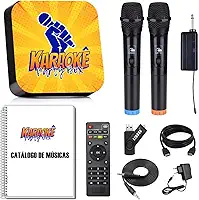 Karaoke Party Box Profissional +2 Microfones Sem Fio +de 2000 Músicas +Catalogo Encadernado (Com Pontuação) (Não Precisa de Internet) ORIGINAL