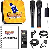 Karaoke Party Box Profissional +2 Microfones Sem Fio +de 2000 Músicas +Catalogo Encadernado (Com Pontuação) (Não Precisa de Internet) ORIGINAL