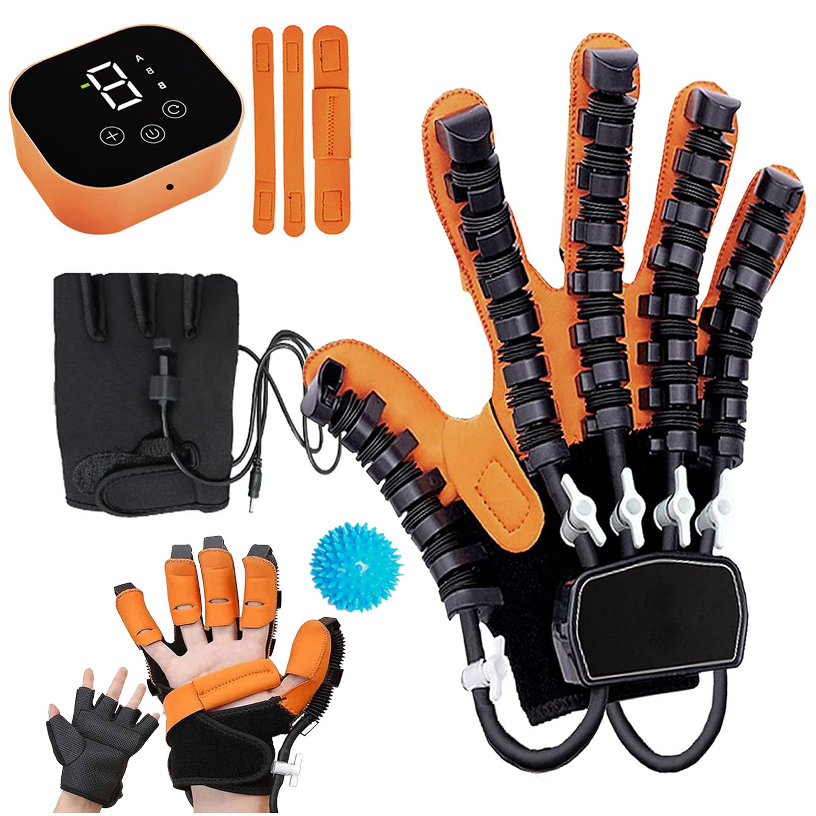 Guantes Robót de Rehabilitacion de Artrosis, Equipo Fisioterapia para Terapia Fisica, Ejercitador de Dedos Hemipléjicos para Lesión en Mano Trastorno de Flexión y Estiramiento Right M