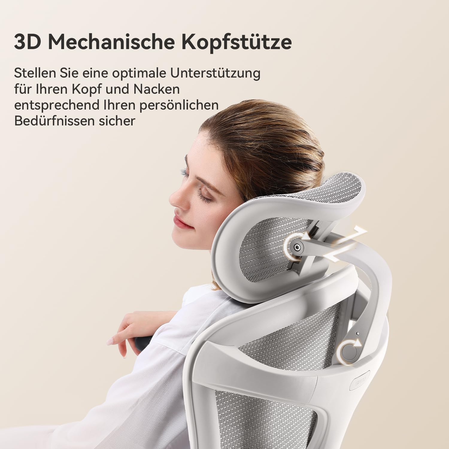 SIHOO Doro C300 Ergonomischer Bürostuhl mit ultraweichen 3D-Armlehnen, dynamischer Lordosenstütze für den Homeoffice-Stuhl, Verstellbarer Rückenlehne