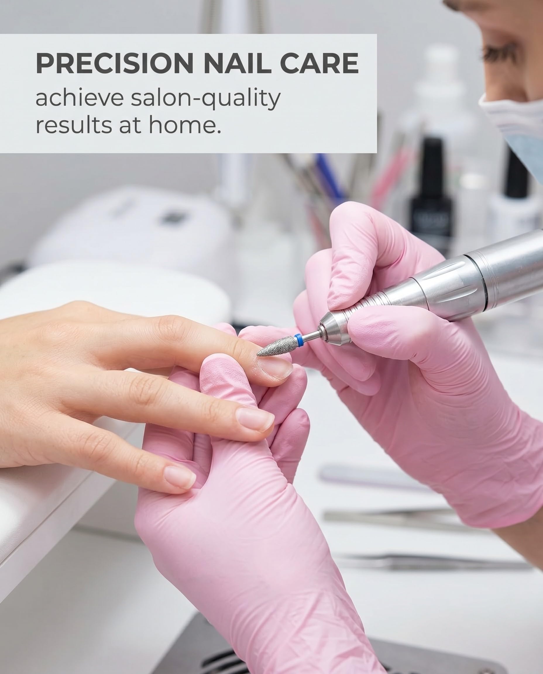6 Pezzi Punte Fresa Unghie Professionale, Set per Manicure Pedicure e Cura dei Piedi, Punte per Rimozione Cuticole, Gel Unghie Ricostruzione e Calli, Corpo in Tungsteno con Scatola