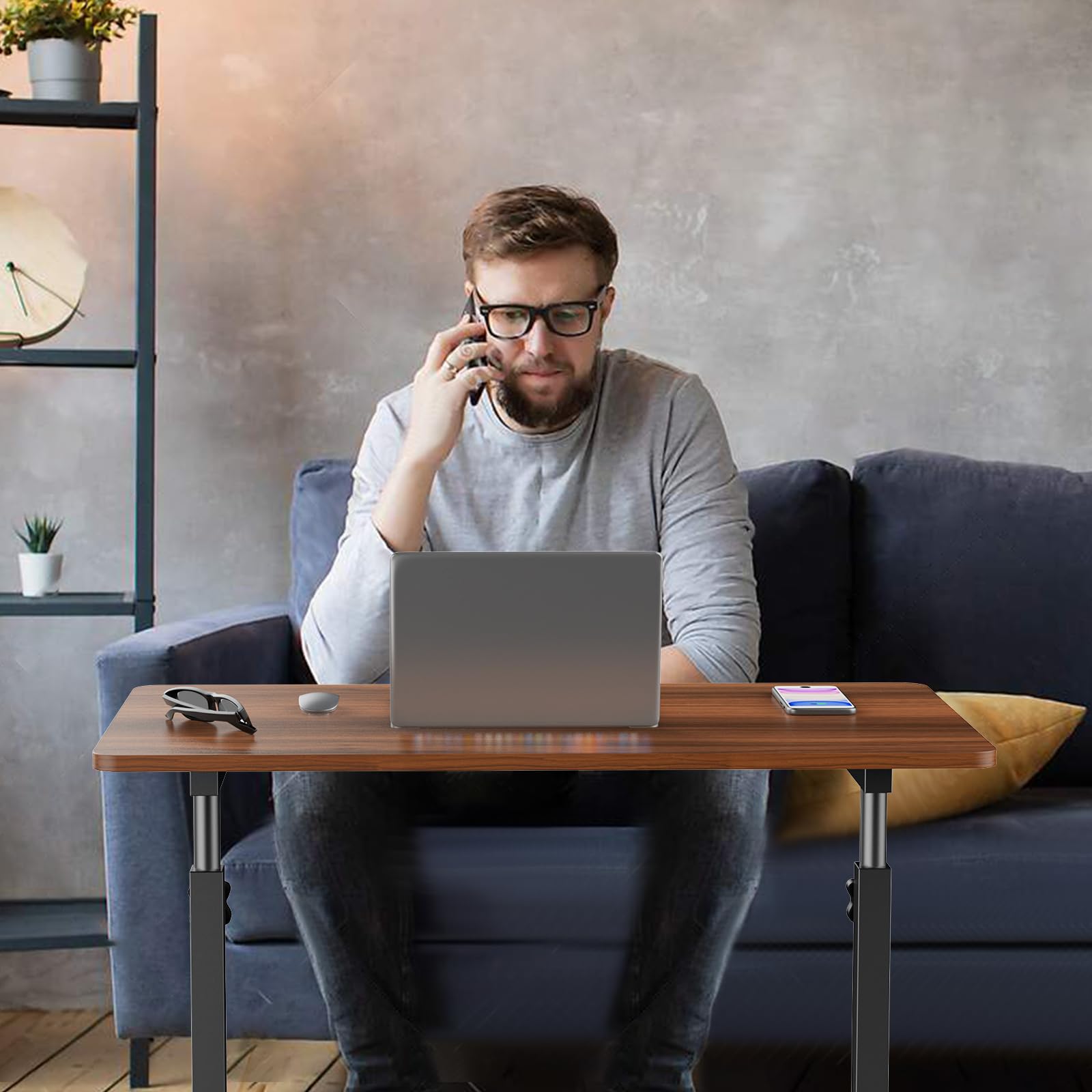 Scrivania Regolabile Con Ruote - Piano Inclinabile 80x60 Cm - Per Casa E Ufficio - Foto 12