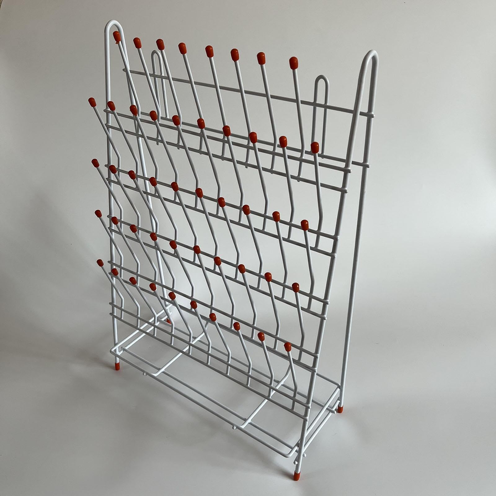 Labortropfständer Aufhängehalter für Laborglas Abtropfregal Becherablage Flaschenständer mit Schnellem Wasserablauf Aus Robustem PVC Beschichtetem Eis, 48 Bit