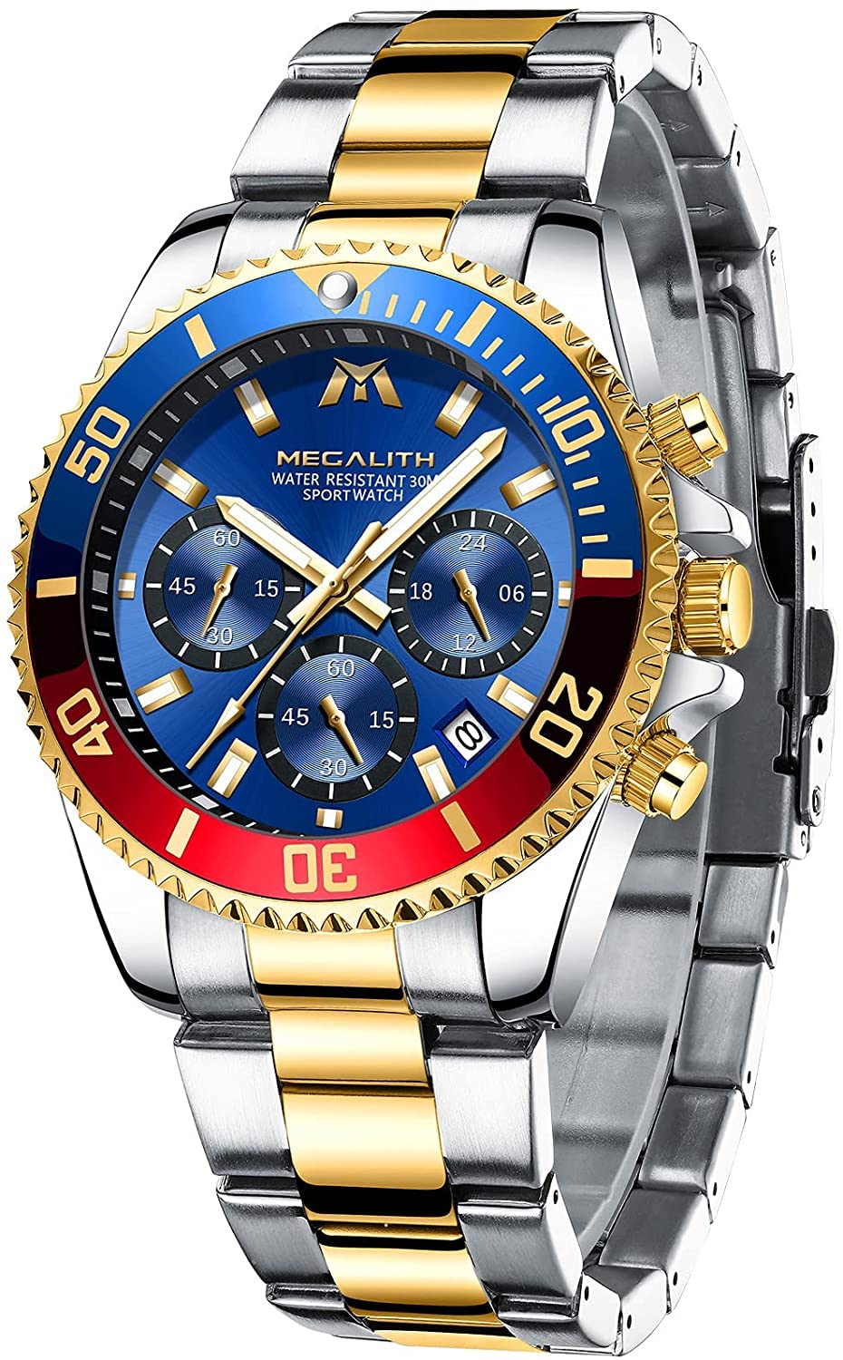 OVERFLY Blue Dial Luxury Chronograph Watch for Mens (B0BKT6VHR3) Amazon Price History, Amazon Price Tracker