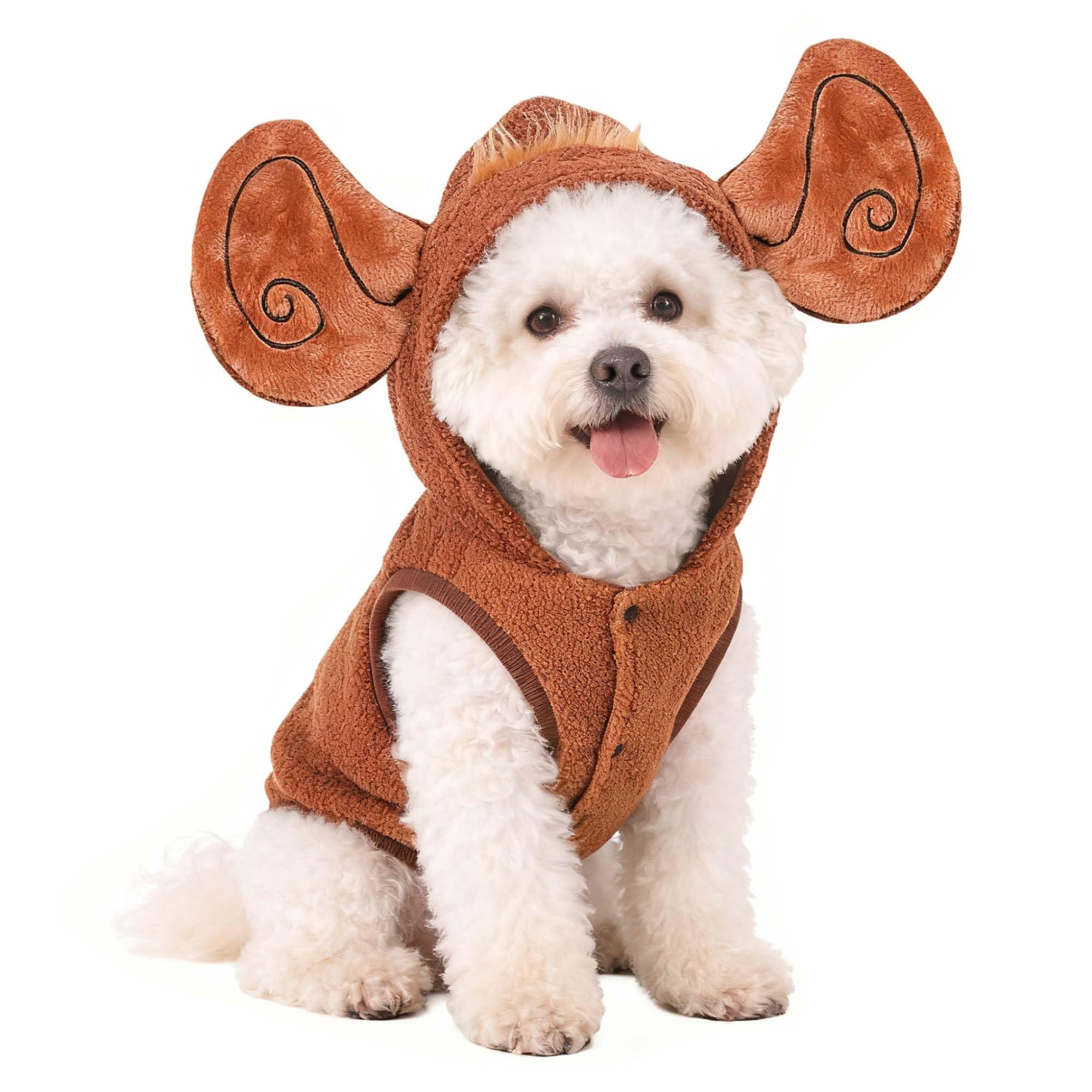 FLAdorepet Halloween Dog Monkey Costume for Small Dogs,Winter Warm Pet Coat Funny Cat Clothes Hoodie for Bulldog Chihuahua Yorkie (X-Large)