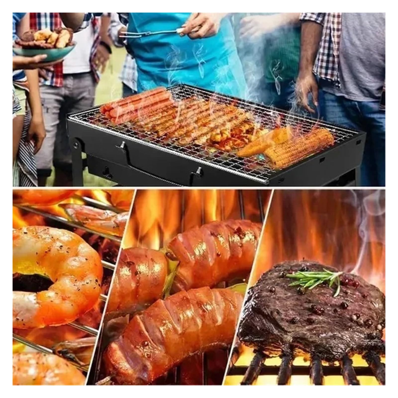 Mini zestaw narzędzi ze stali nierdzewnej do przenośnych grillów, idealny na piknik kempingowy na świeżym powietrzu i grillowanie, niezbędne akcesoria dla miłośników grillowania