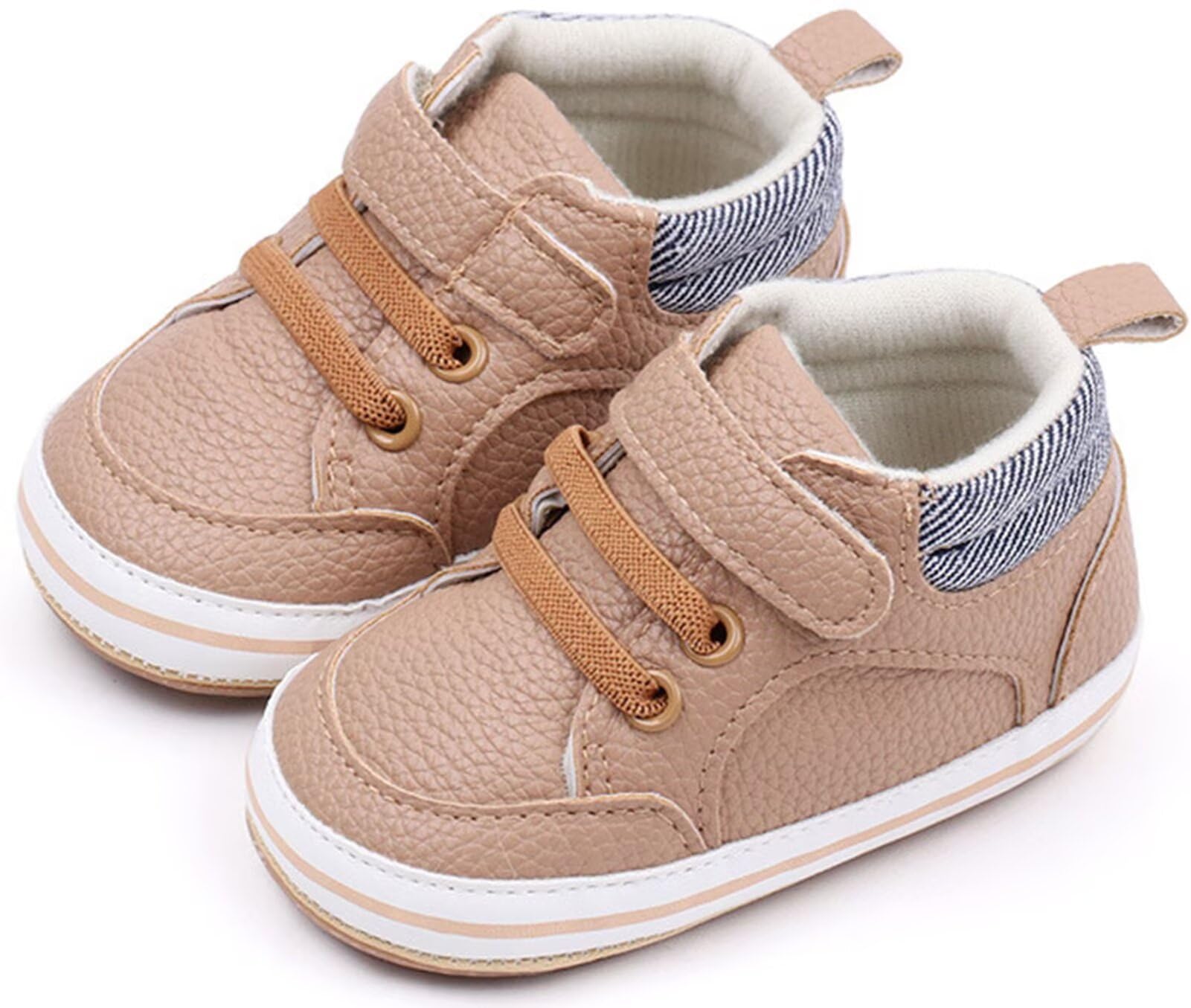 Chaussures d'éveil en cuir pour bébé - Chaussures d'apprentissage de la marche - Pour garçons et filles - Chaussures souples et antidérapantes en cuir - 3