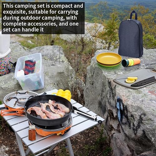 Miniatura 9 de Berglander Artículos esenciales para acampar, juego de utensilios de cocina para campamento, accesorios de campamento, vienen con juegos de
