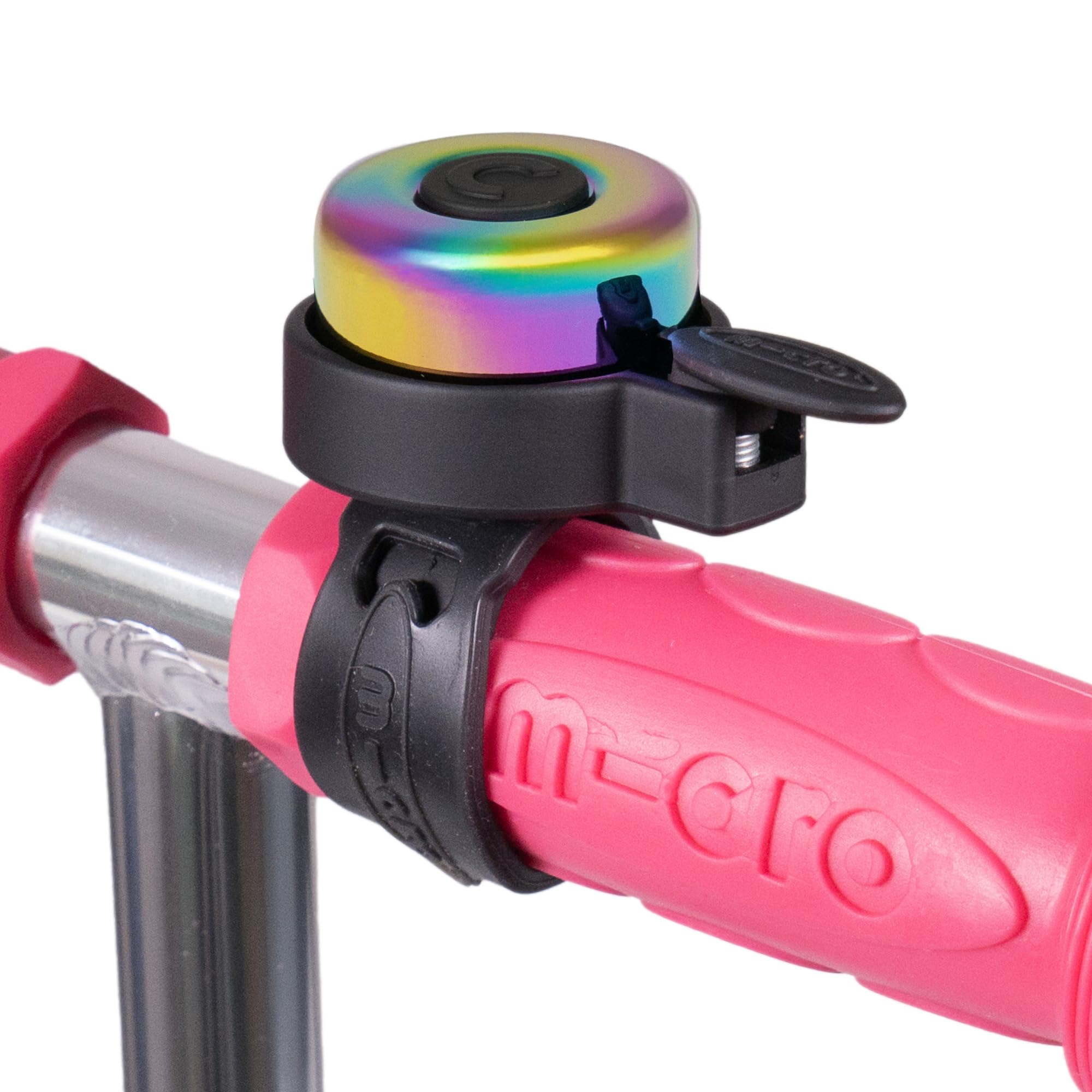 Micro Scooter | Plain Handlebar Bell | Suitable for All Bikes & Scooters | Bike Accessories | Flexible Silicone Strap | Easy To Attach | Loud & Waterproof | One Size | Neochrome Black