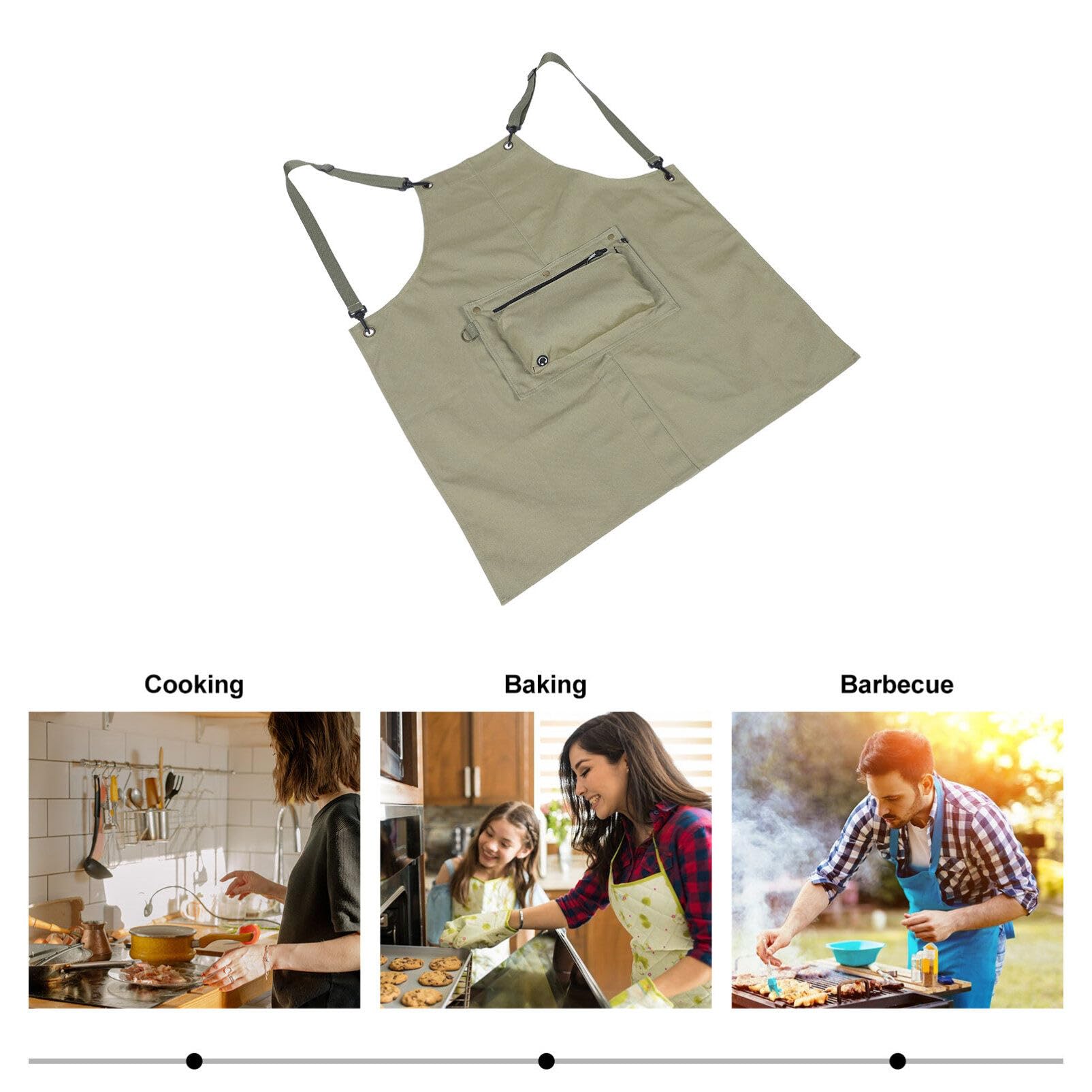 LIFKOME Grembiule Da Cucina Grembiule Di Tela Resistente Alle Gocce D'acqua Grembiule Da Cucina Con Grandi Tasche Grembiule