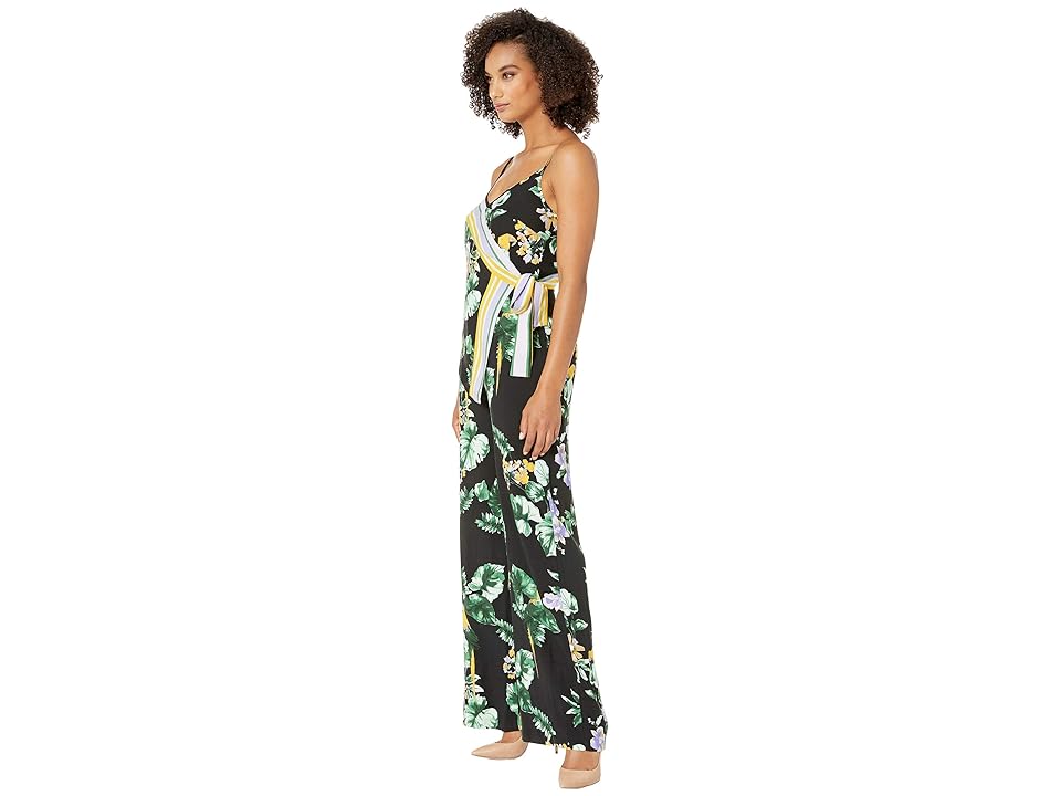 

Donna Morgan Sleeveless Faux Wrap Jumpsuit (Black/Mimosa Yellow Multi) Women's Jumpsuit & Rompers One Piece