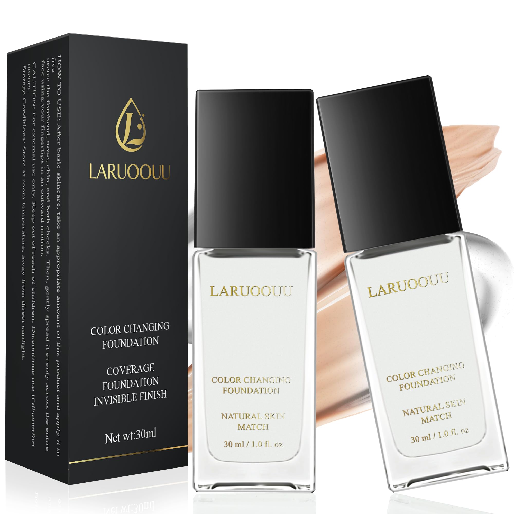 Photo 1 of Color Changing Foundation for Women, Skin Tone Adapting Liquid, Medium-Full Coverage, Long-Lasting, Waterproof,