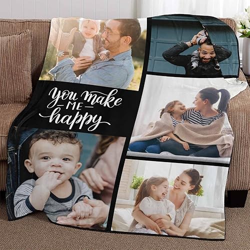 Miniatura 9 de FunStudio Mantas personalizadas con fotos, texto, manta personalizada con imagen, hecha en Estados Unidos, personalizada para Navidad, cumpleaños,