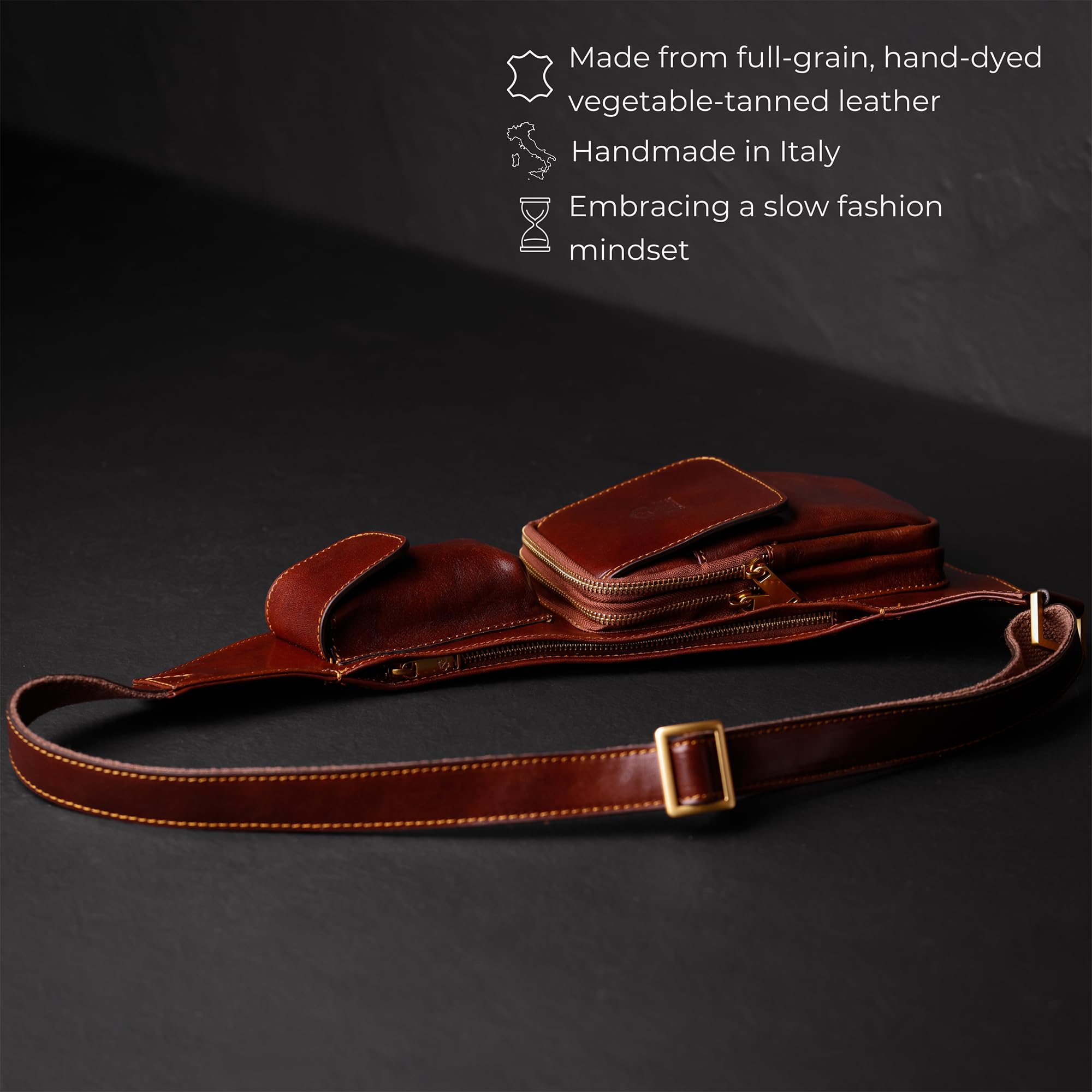 Time Resistance Sac À Bandoulière En Cuir - Sac À Bandoulière Pour Homme Et Femme - Sac À Dos À Bandoulière Fait Main