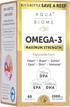 Aqua Biome by Enzymedica Omega 3 Fish Oil Maximum Strength - 60 Softgels