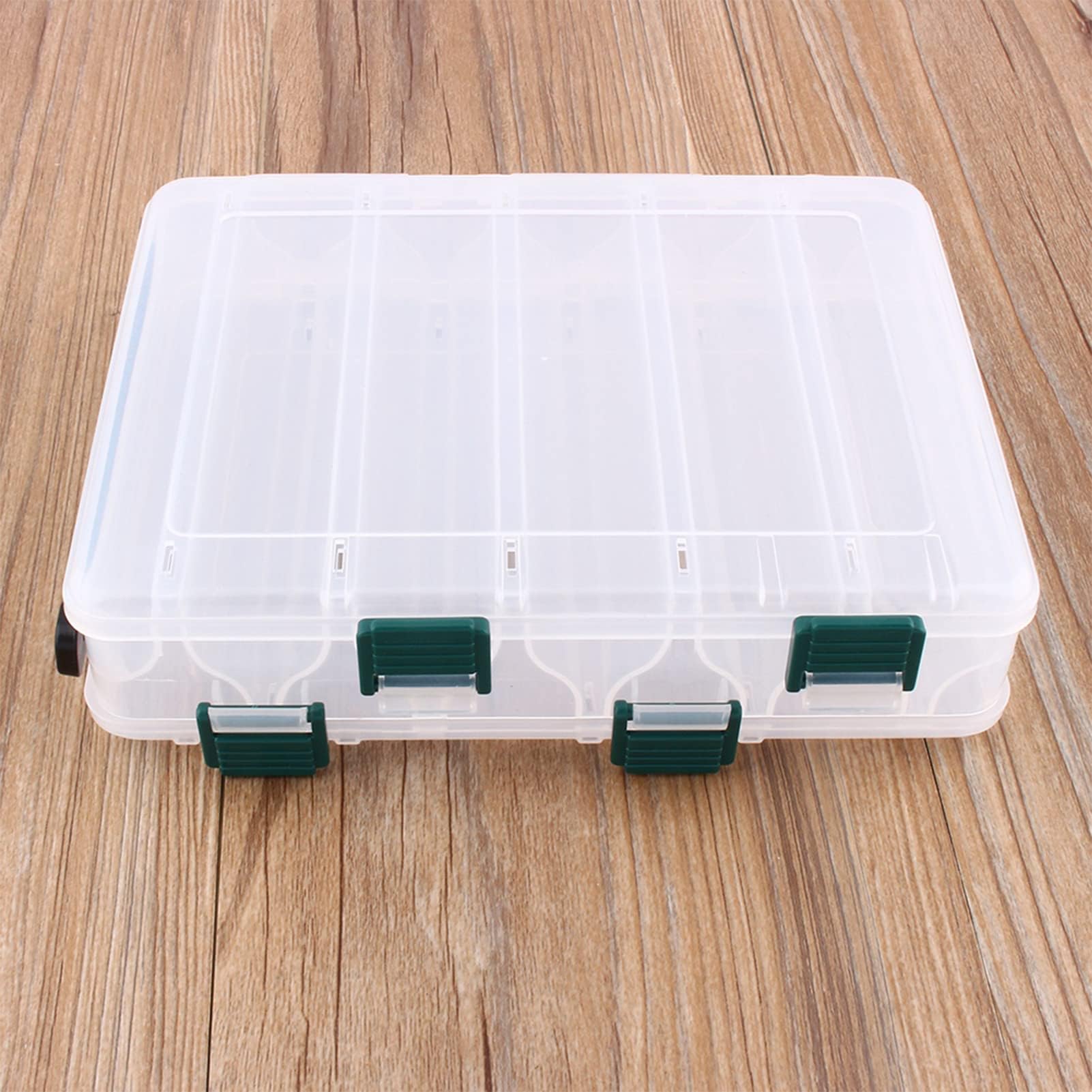 Double Sided Tackle Box Plano Tackle Boxes Transparent Plastic 12 Compartments Fishing Case Lure Box Tackle Two Sided Storage Plastic Large