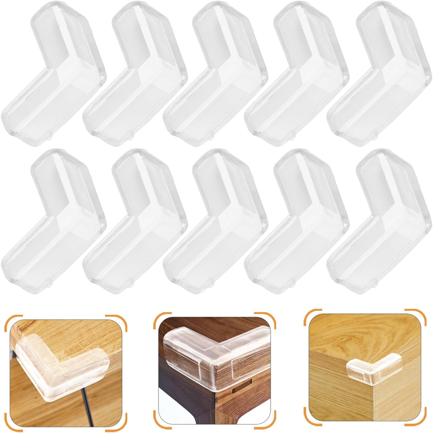 16pcs Safety Corner Guards Soft PVC Furniture Edge Protectors Proofing Bumpers for Glass Tables and Safety
