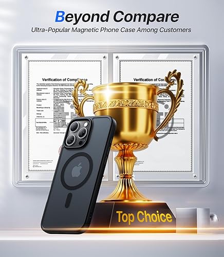 Miniatura 8 de Funda magnética fuerte para iPhone 15 Pro Max, compatible con MagSafe, probada contra caídas de grado militar, a prueba de golpes, delgada,