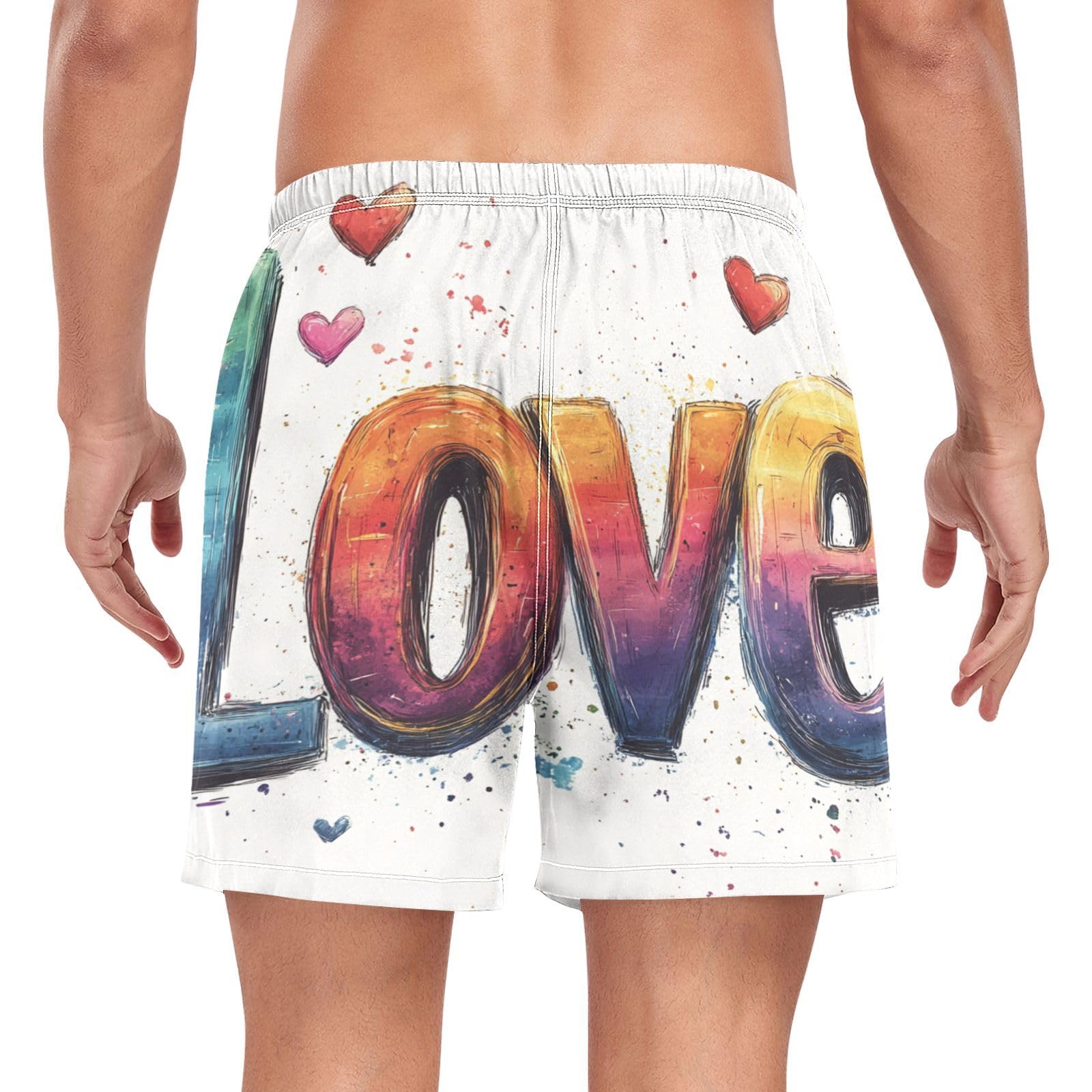 Yuiboo A Pride Month Swimming Trunks for Men Mens 2 in 1 Running Shorts with Compression Liner Volleyball Shorts Lightweight Multi