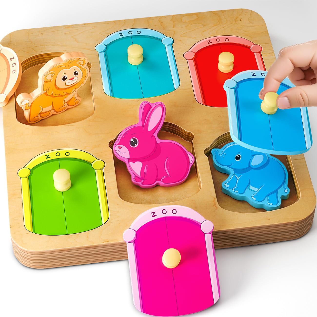 SYHLN Animal Peg Puzzles Wooden Toys For 1 2 Year Old | FindTheDeal