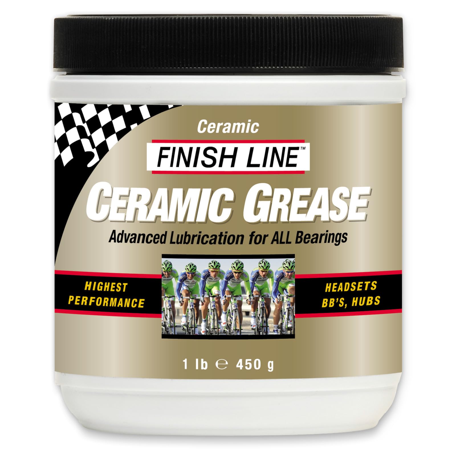 Finish Line Ceramic Grease for Bicycles, Advanced Ceramic Bearing Lubricant for Bottom Brackets, Hubs and Headsets, Reduces Friction and Heat, Waterproof Rust Protection