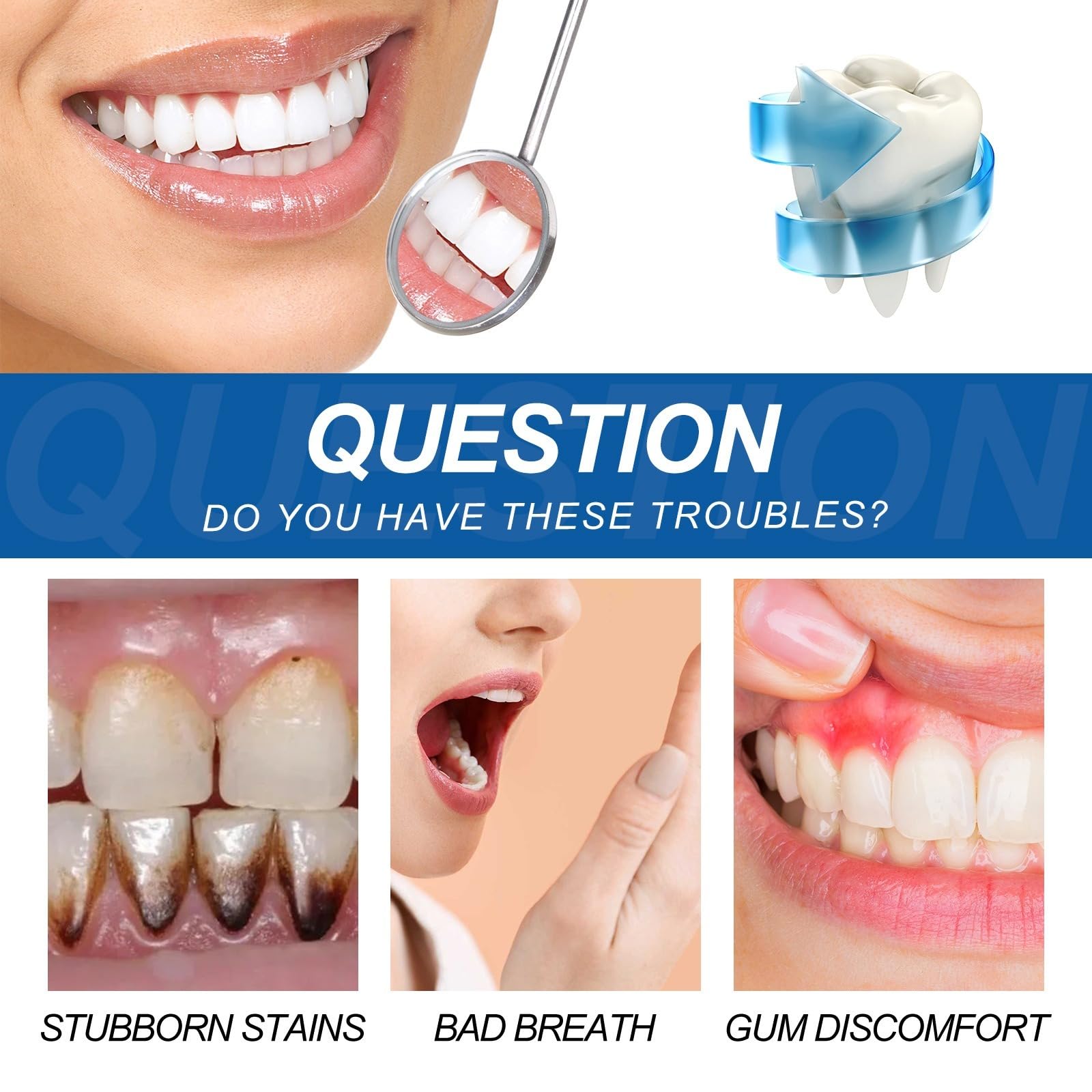 Gel sbiancante dei denti - Ripara i Gonfiori delle Gengive - Penna sbiancante dei denti, terapeutico - Dentifricio - Trattamento della recessione delle gengive - Ringiovanisci il tuo