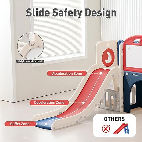 Miniatura 5 de Juego al aire libre 12 en 1 para niños pequeños (rojo)