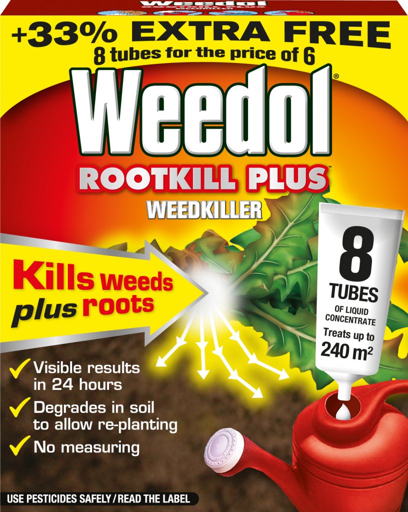 Weedol Rootkill Plus Weedkiller 8 Tubes Treats Up to 240M2 Liquid Concentrate (1)