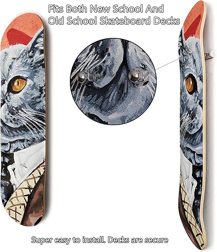 Miniatura 3 de Alumy Soporte de pared para patineta, cubierta de patinaje, soporte de pared para exhibición de cubierta de patinaje y decoración de cubierta de