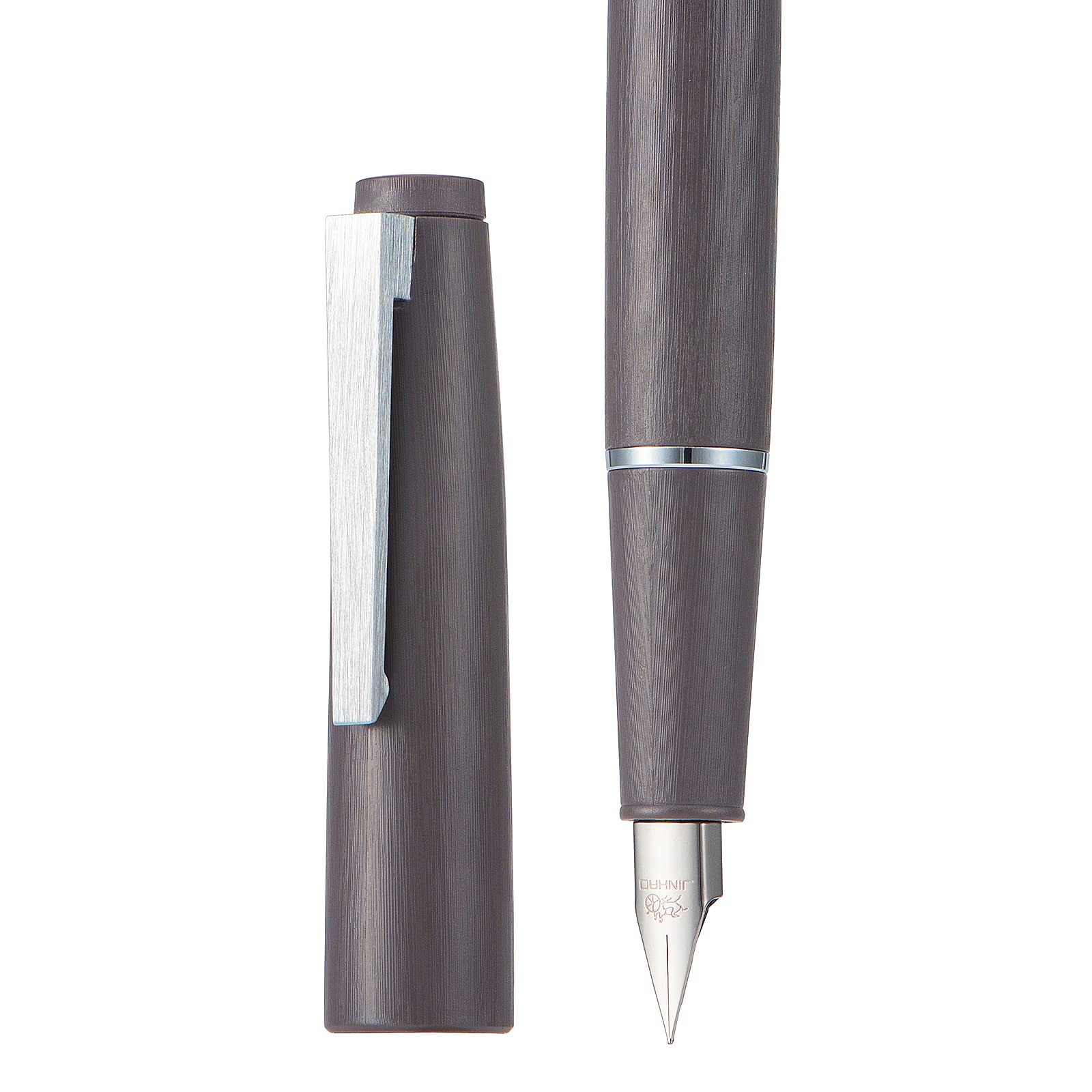 Jinhao 80 Penna Stilografica In Fibra Nera Spazzolata, Pennino Fine Con - 8