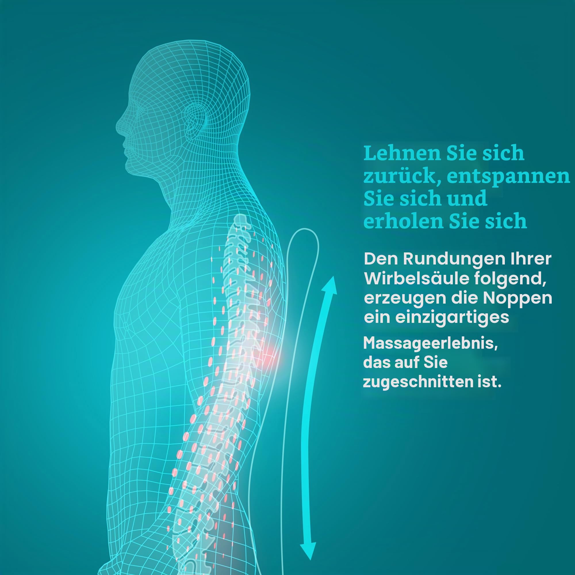 Homedics Shiatsu Massagesitzauflage für Rücken, Schultern, verstellbares Rückenmassagegerät mit Wärmefunktion, Vibrationsfunktion, löst Muskelverspannungen mit 3 verschiedenen Massagearten, Schwarz