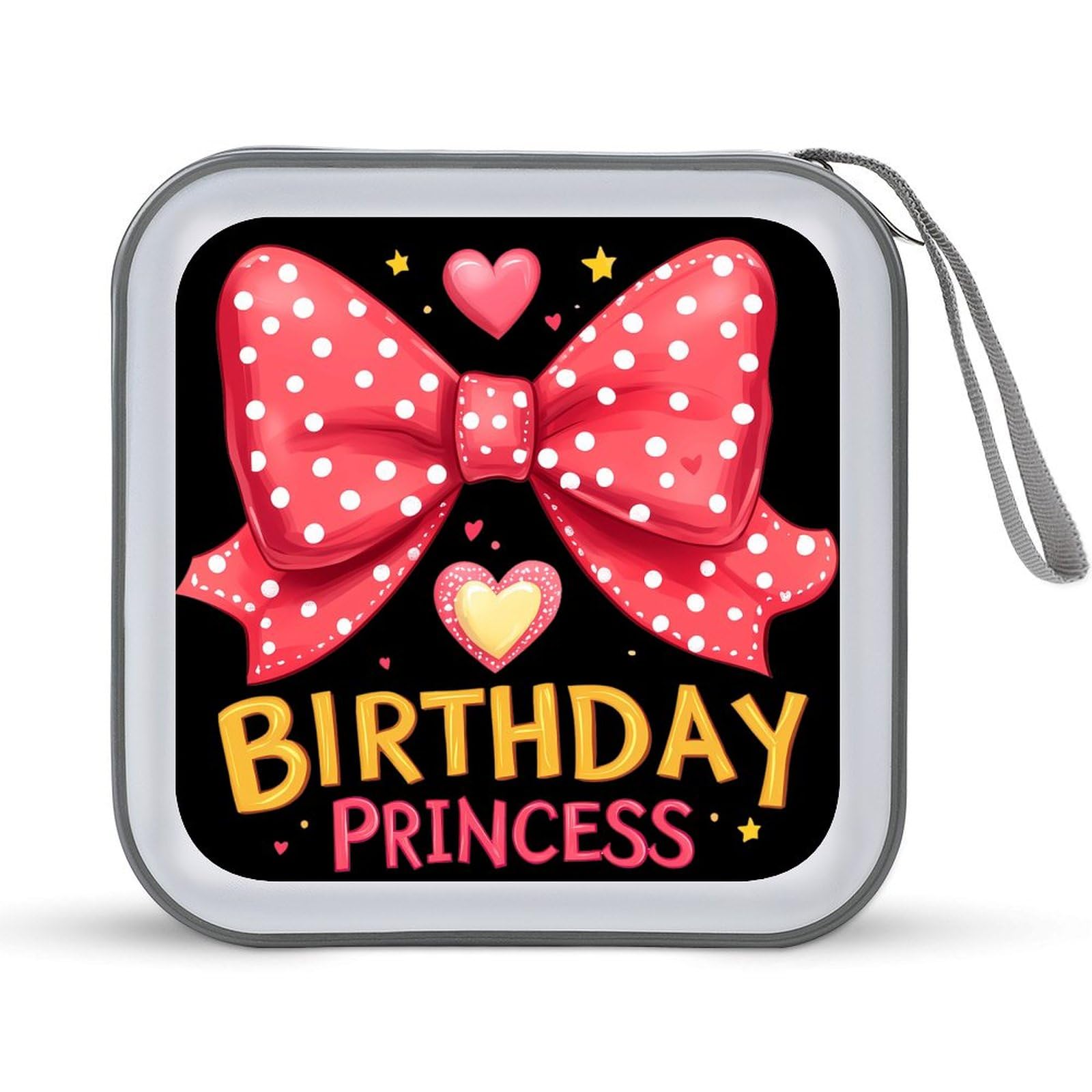 Birthday Princess CD Case Plastic DVD Case Holder Wallet Disc Storage Organizer for Car Travel