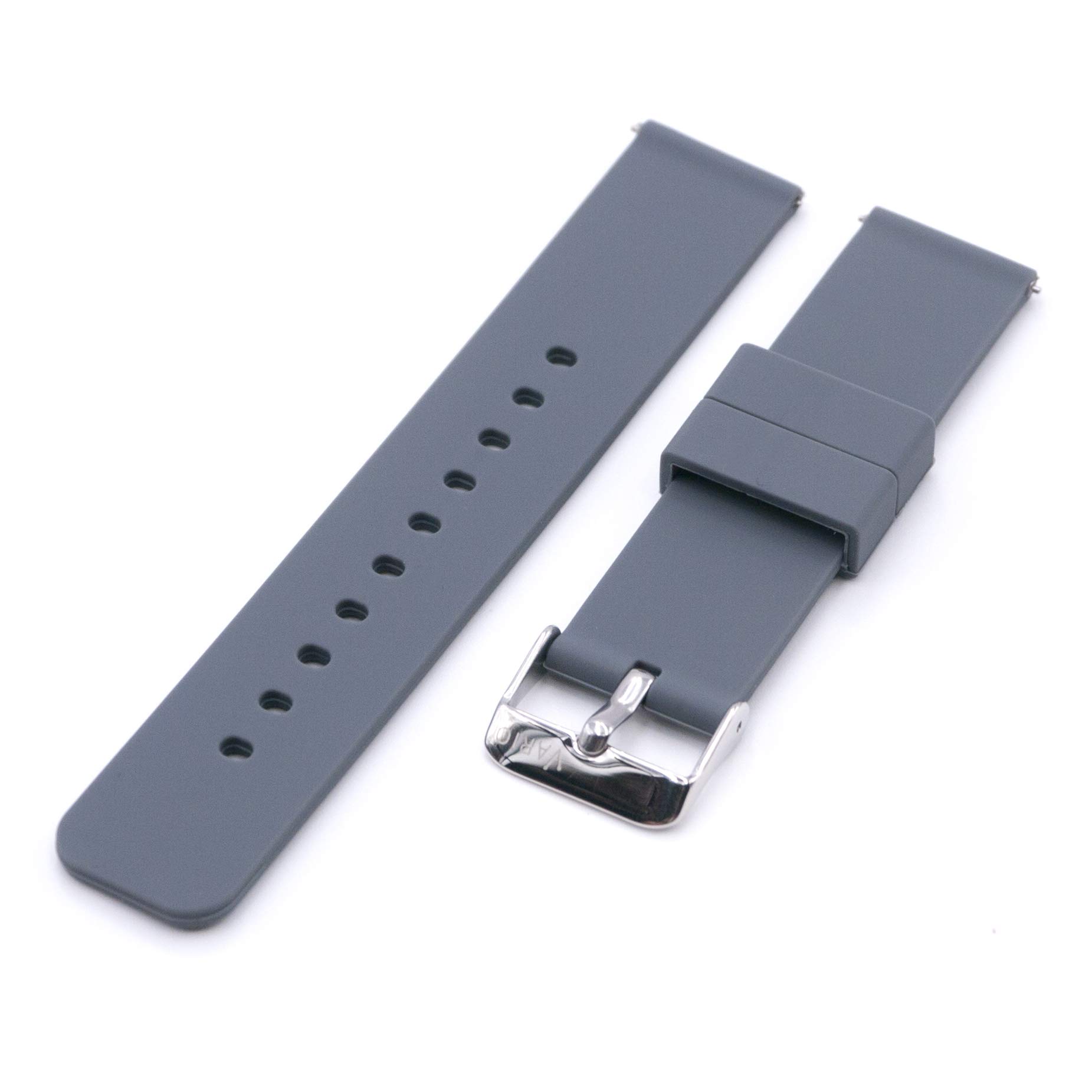 VARIOQuick Release Watch Strap Soft Silicone Rubber Replacement Watch Band | Choice of Colour and Width (20mm 22mm)