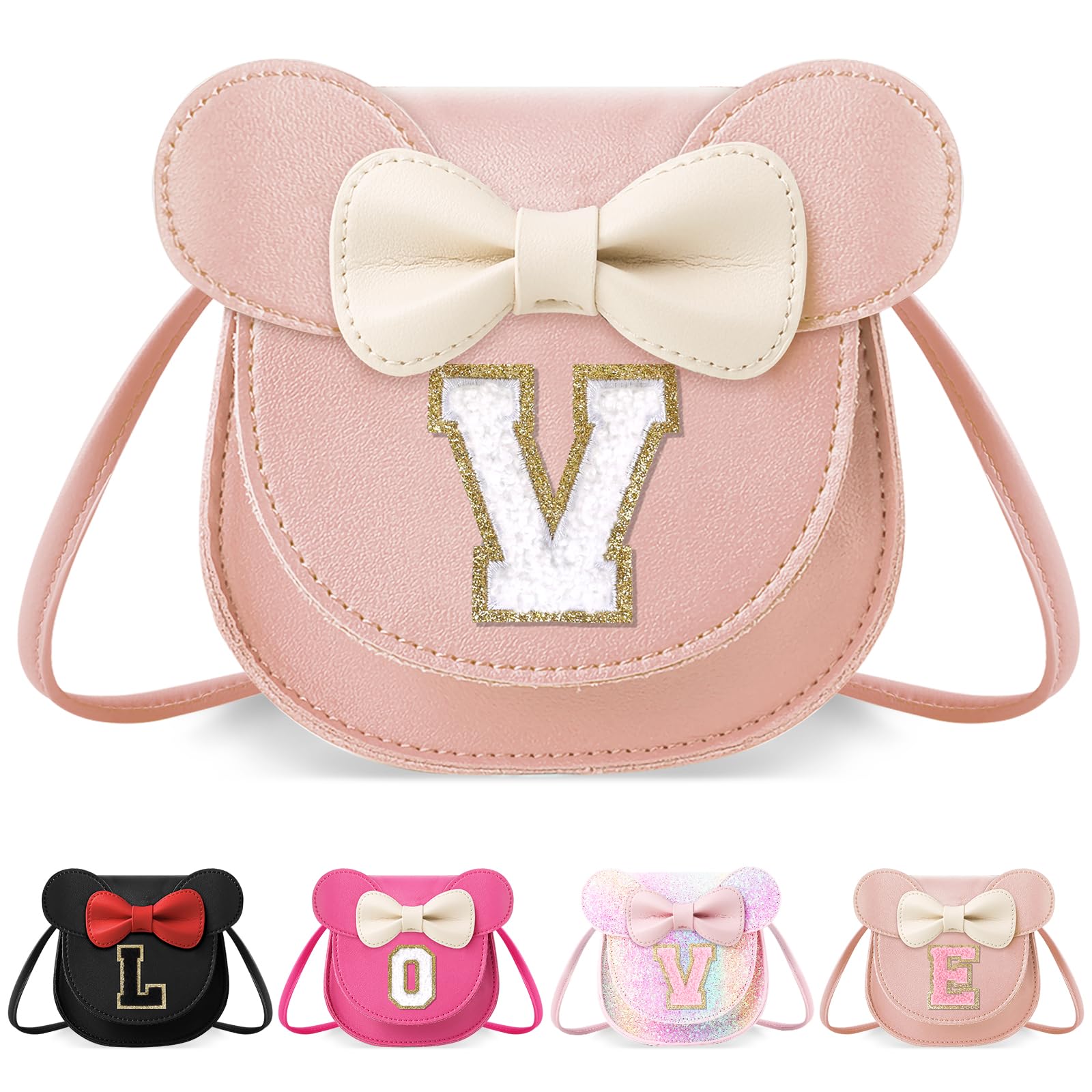 Little Girl Toddler Purse - Cute Mouse Ear Bow Crossbody Bag for 2-8 Year Olds - Birthday Gift