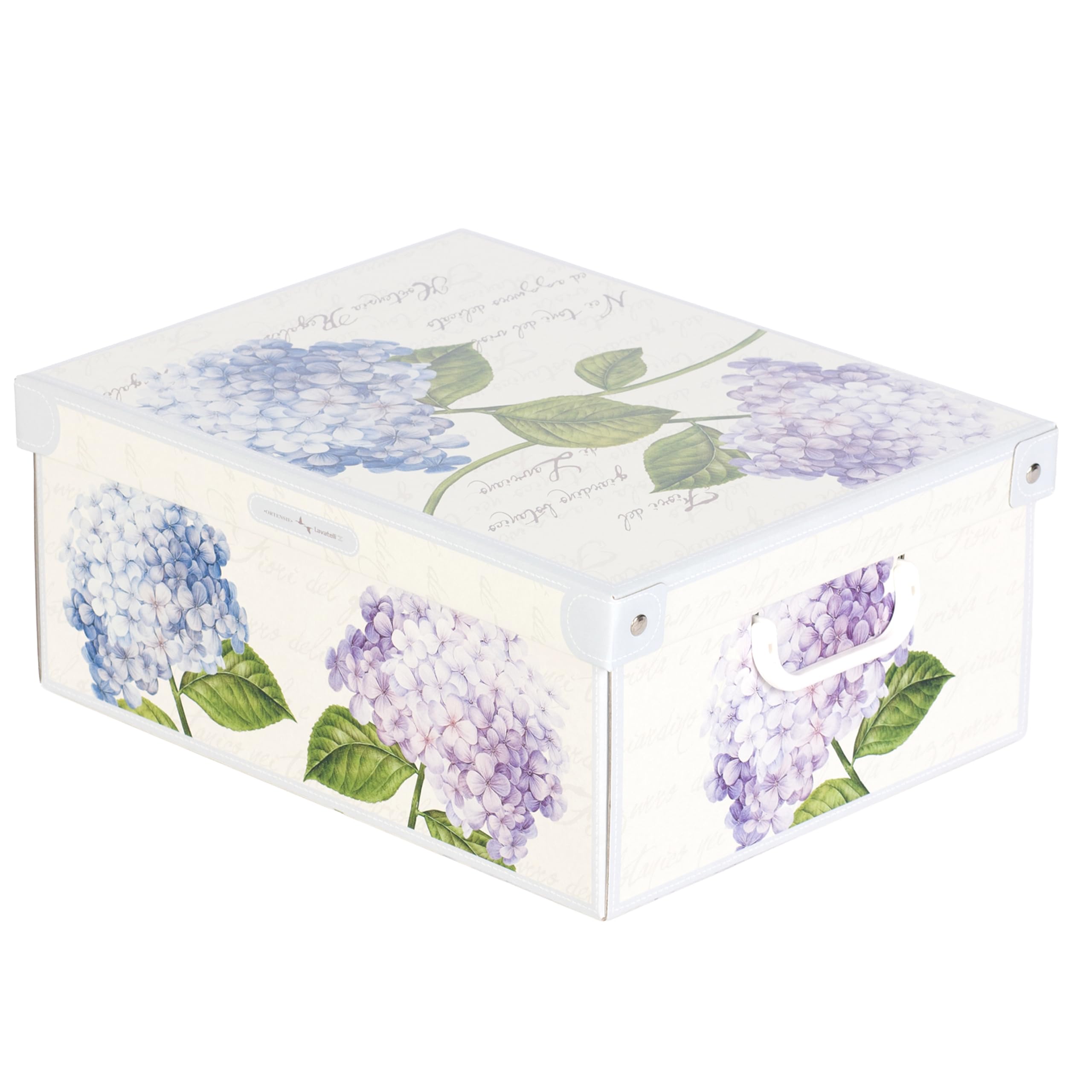 Lavatelli Hydrangeas – Set of 2 Floral Cardboard Organizers with Handles