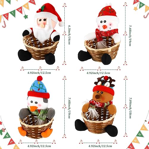 Miniatura 2 de 4 cestas de almacenamiento de dulces de Navidad, Papá Noel, reno, muñeco de nieve, pingüino, cesta de caramelos, decoración de Navidad, cuenco de