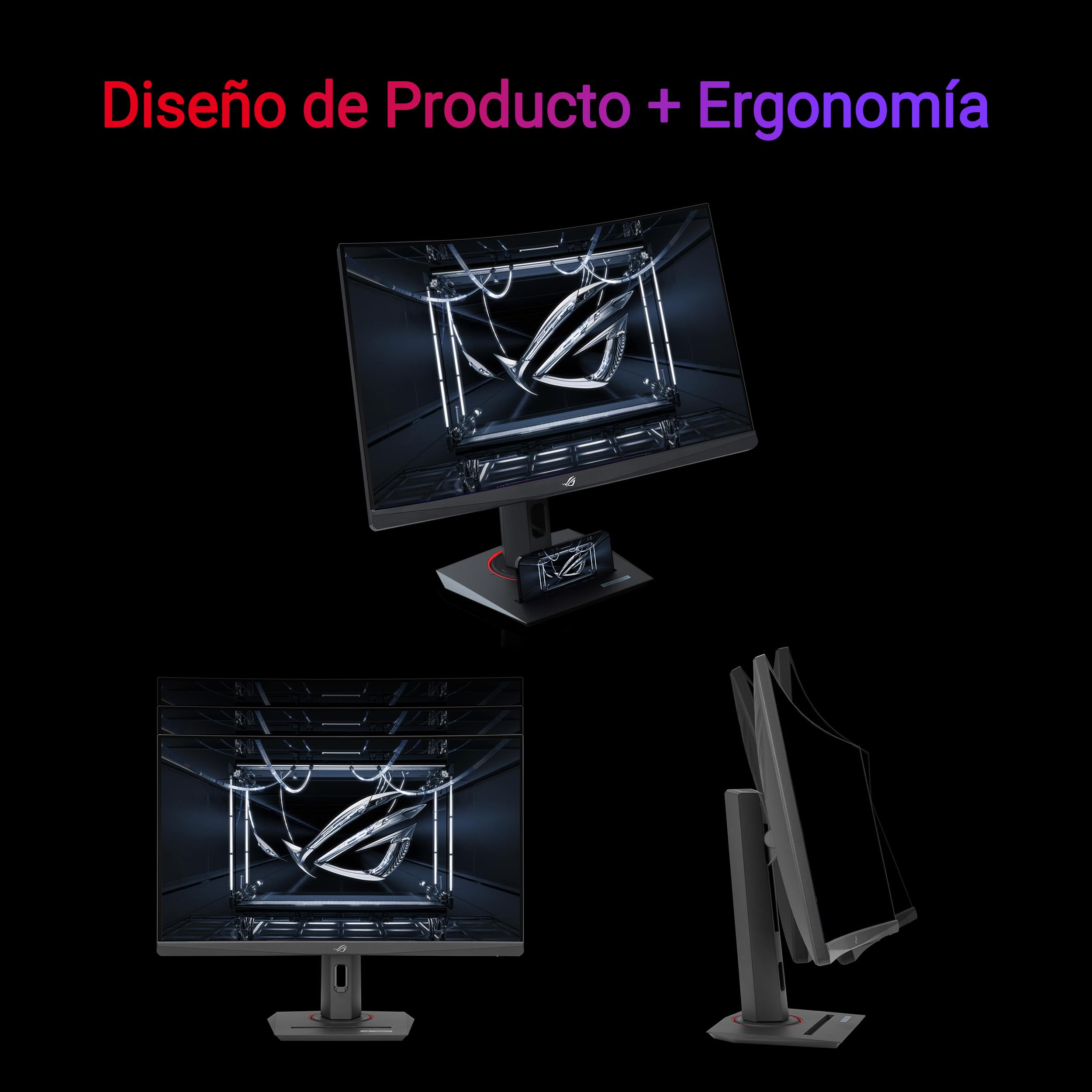 ASUS ROG Strix XG27WCS - Monitor Gaming USB Tipo-C de 27 Pulgadas 2560x1440, Curvo, 180 Hz (sobre 144Hz), 1ms (GTG), Fast VA, ELMB Sync, FreeSync, DisplayWidget Center, Soporte para trípode, HDR